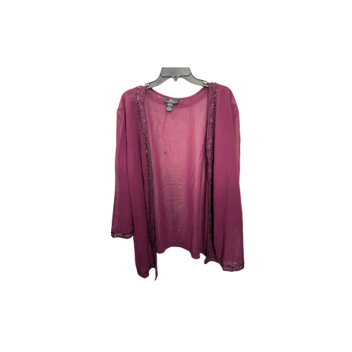 Midnight Velvet 3X Burgundy Beaded Cardigan - Evening Wear