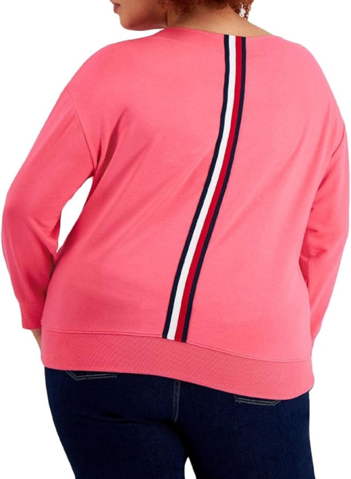 Tommy Hilfiger Plus Coral Boat Neck Sweatshirt 1X - Women's Top - Image 2