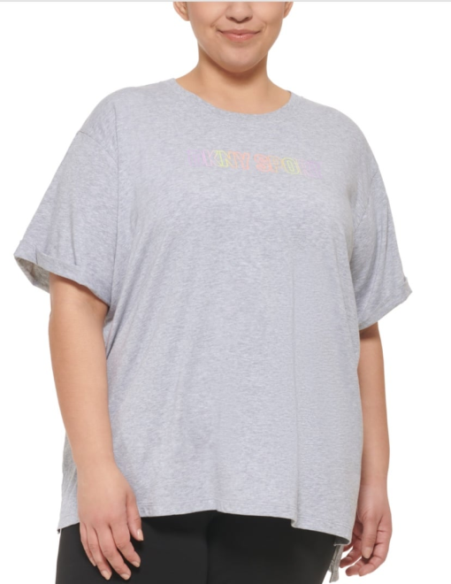 DKNY Sport Plus Size Gray Tee Shirt - Women's Activewear