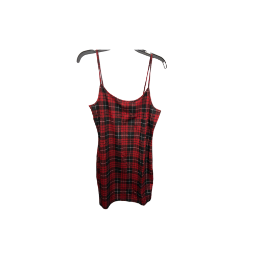 Derek Heart Red Plaid Mini Dress - Size L - Women's Dresses