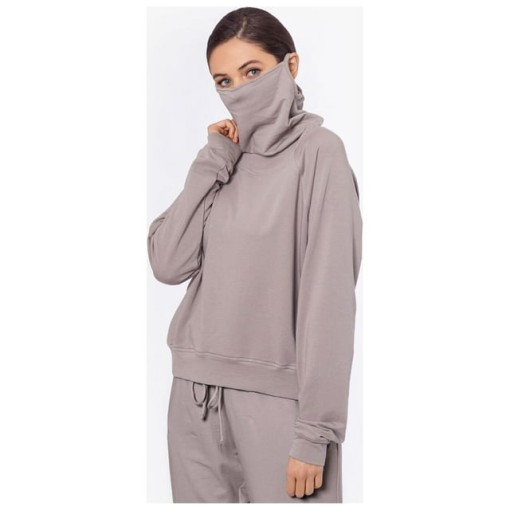 BAM Taupe Cowl Neck Sweatshirt XS - Women's Pullover Top