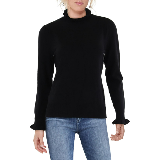 CeCe Black Ruffle Sleeve Sweater - Size S - Women's Tops