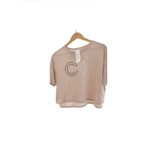 Calvin Klein Beige Crop Top Small - Women's T-Shirt