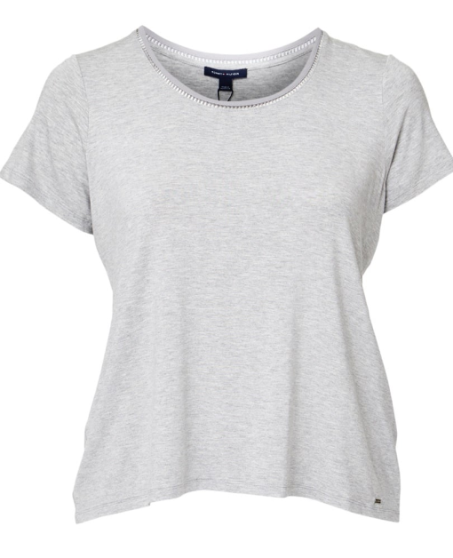 Tommy Hilfiger Gray Heather Flowy Tee Shirt Plus Size 1X - Women's Top