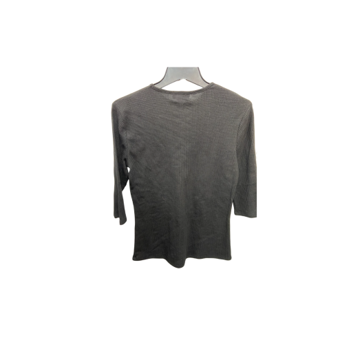 MONN Black Ribbed Top L - Women's 3/4 Sleeve Shirt - Image 2