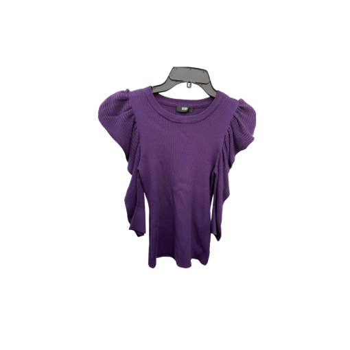 DKNY Purple Ribbed Sweater Top - Women's Clothing - No Size