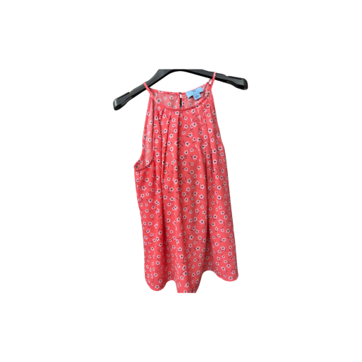 CeCe Floral Tank Top Small Coral Sleeveless Blouse