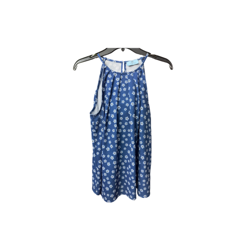 CeCe Blue Floral Sleeveless Top Small - Women's Blouse