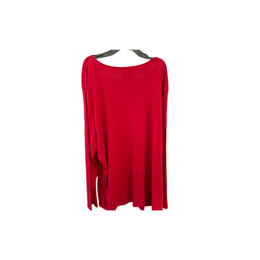 Karen Scott Red Plus Size Long Sleeve Top - Women's Shirt - Image 2