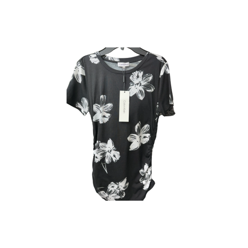 Calvin Klein Black Floral XS T-Shirt | Women's Tops