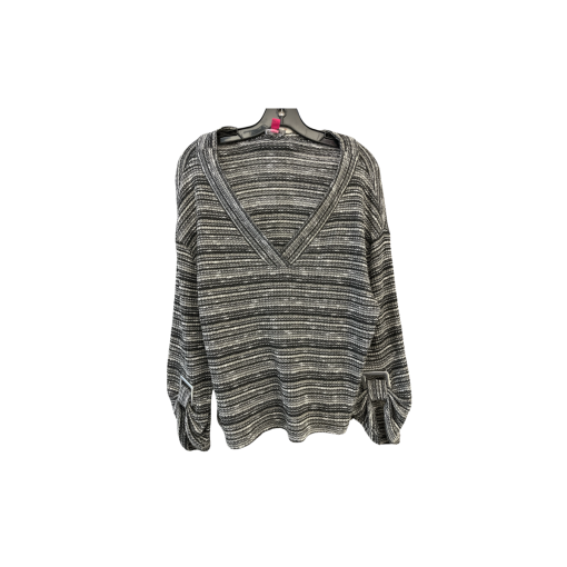 Vince Camuto Black Striped Sweater Small - Women's Knitwear Top