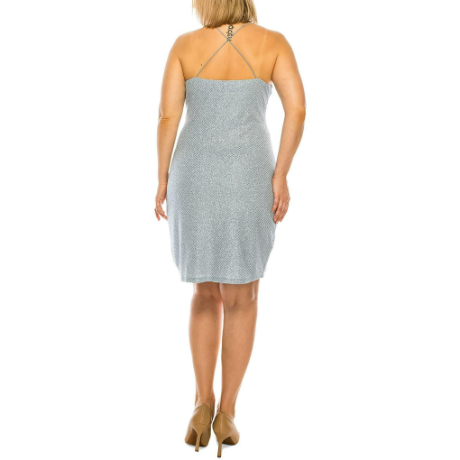 B. Darlin Plus Silver Glitter Dress - Cocktail Party Dress - 14W - Image 2