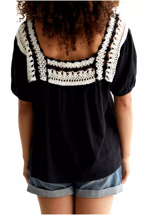 Lucky Brand Black Crochet Top - Plus Size XXL - Women's Blouse - Image 2