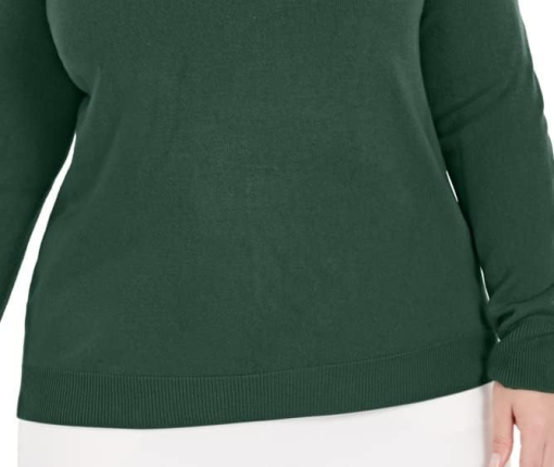 Karen Scott Plus Size Green Turtleneck Sweater 2X - Women's Tops - Image 2