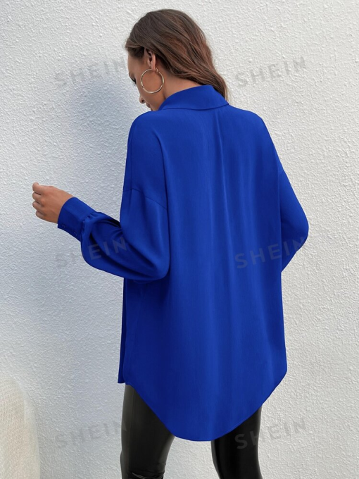 Shein Plus Size Blue Button Down Shirt - 4XL - Blouse - Image 2