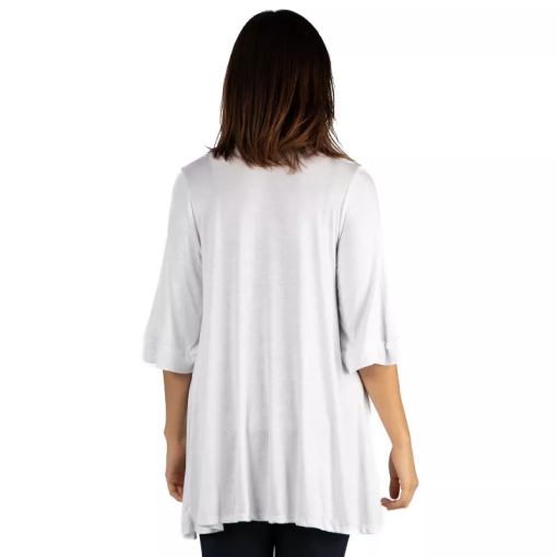 24 Seven White Cardigan Plus Size 1X - Women's Clothing - Image 2