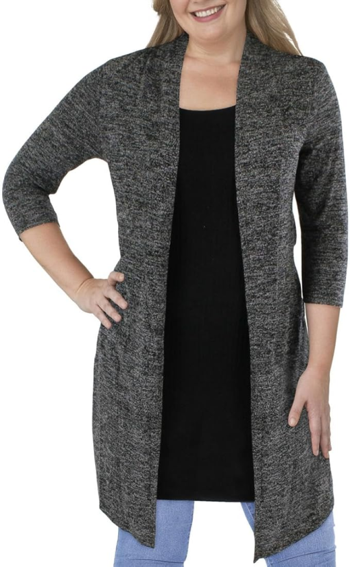 Connected Apparel Gray Cardigan Sweater Size 16 - Women's Clothing