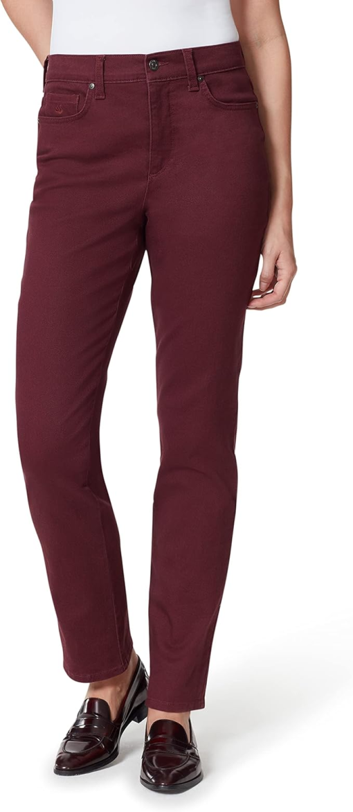 Amanda Jeans Women's Burgundy Tapered Leg Pants Size 8 - Jeans