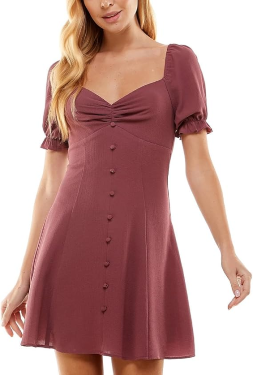 City Studio Mauve Fit & Flare Dress - XXS - Women's Dresses