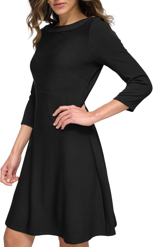 Tommy Hilfiger Black Petite Fit & Flare Dress - Women's Clothing