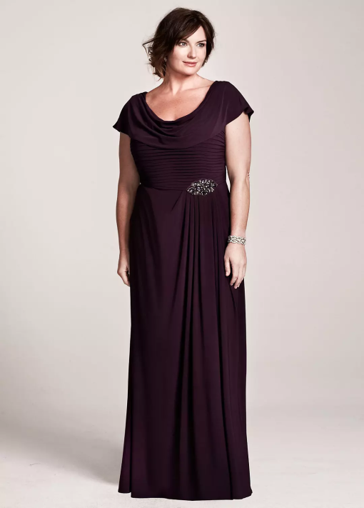 Alex Evenings Plus Size Plum Formal Gown - Mother of the Bride Dress