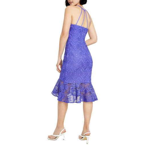 Guess Purple Lace Halter Midi Dress Size 4 - Cocktail Dress - Image 2