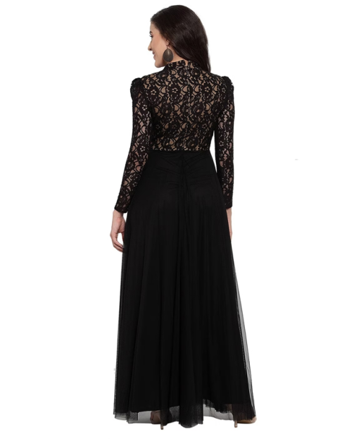 Black Lace Maxi Dress Size 6 | Formal Evening Gown - Image 2