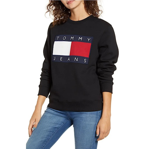 Tommy Hilfiger Black Sweatshirt - Women's Small - Crewneck Top