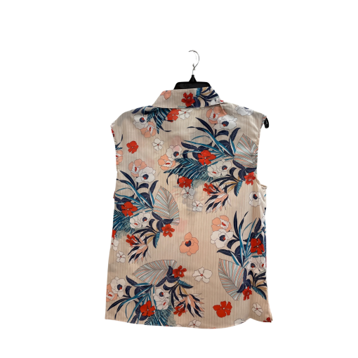 OR2 Floral Sleeveless Button-Up Shirt Beige M - Women's Tops - Image 2