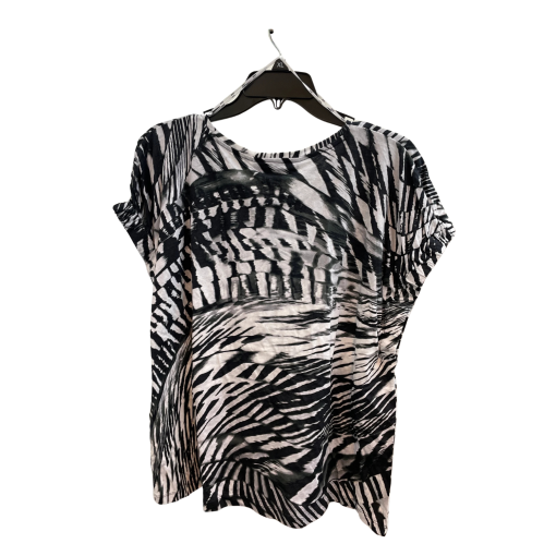 DKNY Black & White Zebra Print Top XL - Women's Blouse