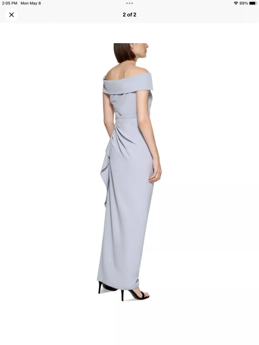 Vince Camuto Petite Blue Off-Shoulder Maxi Dress - Evening Gown - Image 2