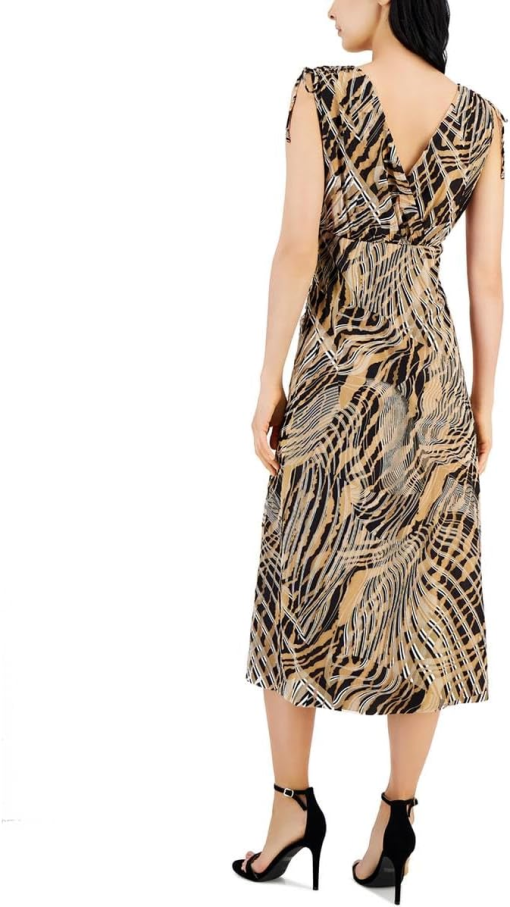 Anne Klein Printed Midi Dress, Brown, Size M, Women's Dresses - Image 2