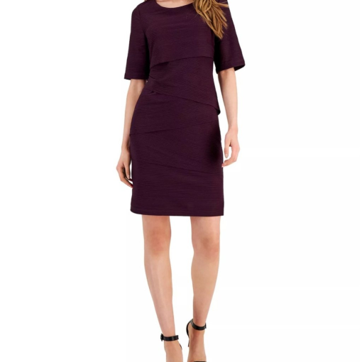 Connected Apparel Purple Sheath Dress Size 8 - Work Dress