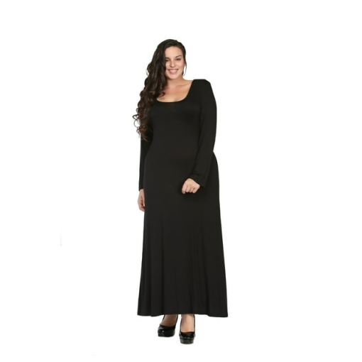 24 seven Plus Size Black Maxi Dress 3XL - Women's Dresses