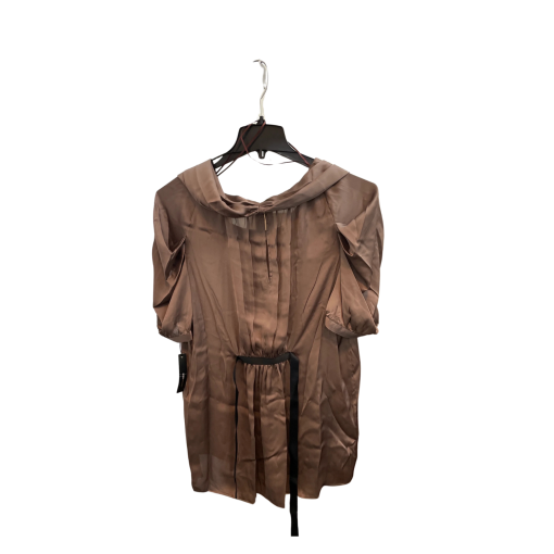 BCBGMAXAZRIA Brown Silk Blouse Size L - Women's Tops