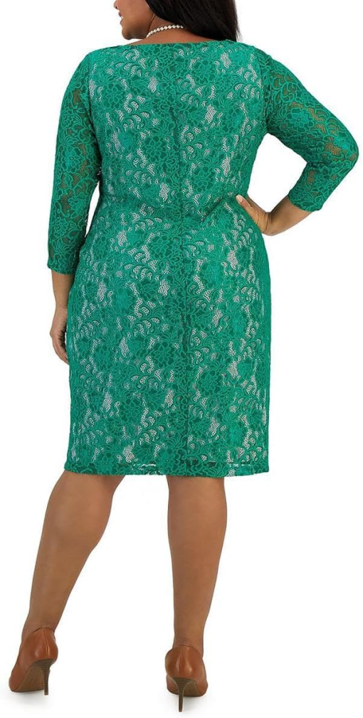 Kasper Plus Green Lace Dress 2XL - Plus Size Cocktail Dress - Image 2