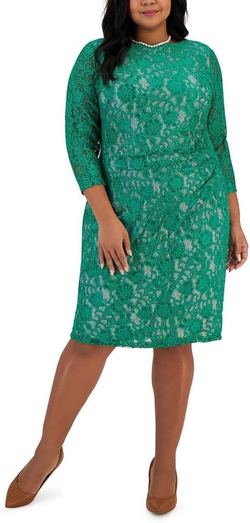 Kasper Plus Green Lace Dress 2XL - Plus Size Cocktail Dress