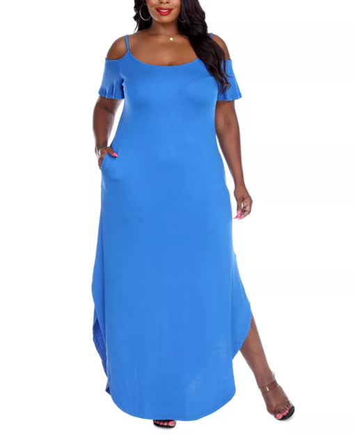 White Mark Plus Royal Blue Maxi Dress - 3XL - Plus Size Dresses