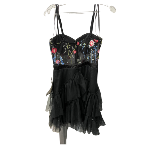 City Studio Black Floral Mini Dress Size 7 - Party Dress - Image 2