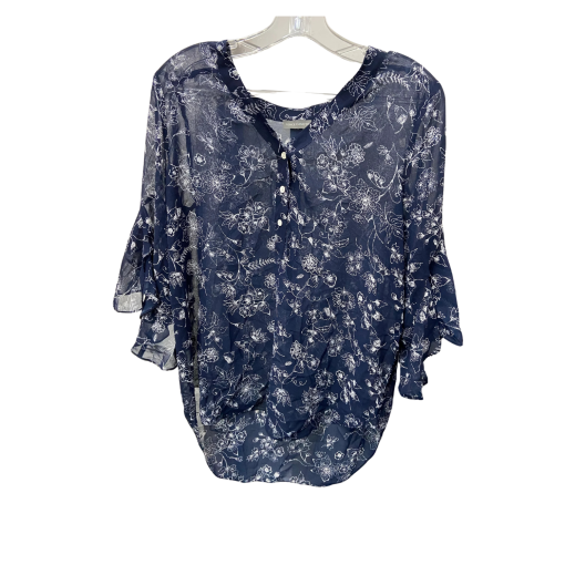 Vince Camuto Navy Floral Blouse - No Size - Women's Top