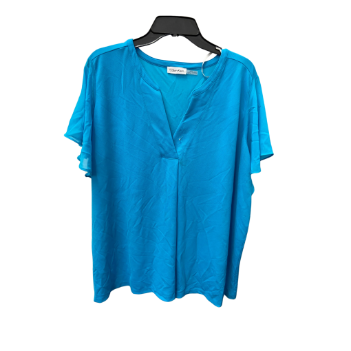 Calvin Klein Plus Size Blue Blouse - Women's Top - Casual Wear