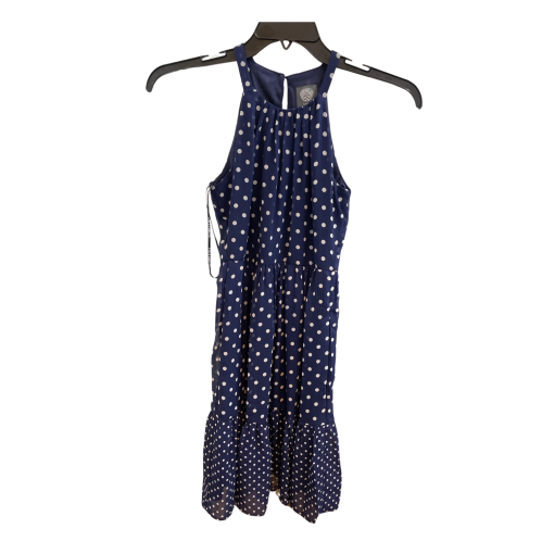 Vince Camuto Navy Polka Dot Halter Dress Size 0 - Women's Dress