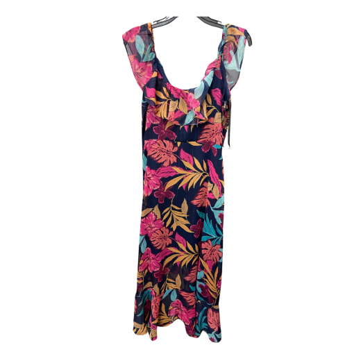 Kensie Floral Print Midi Dress Size 6 Navy Summer Dress - Image 2