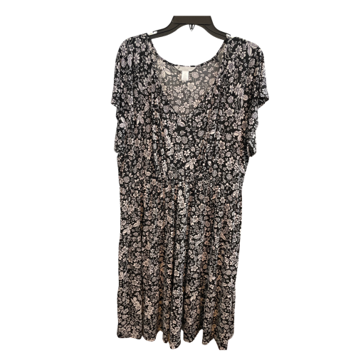 London Times Black Floral Midi Dress 2X - Women's Dresses - Image 2