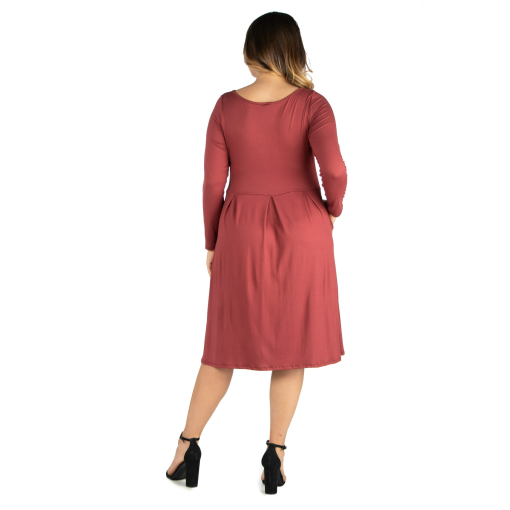 24seven Plus Size Brick Red Midi Dress - 2X - Women's Dresses - Image 2