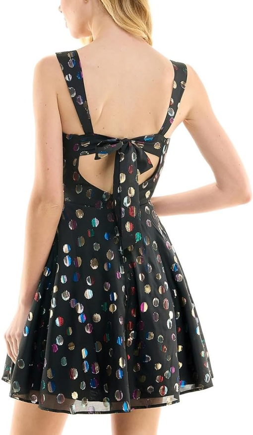 City Studio Black Polka Dot Fit & Flare Dress - Size 1/2 - Party Dress - Image 2