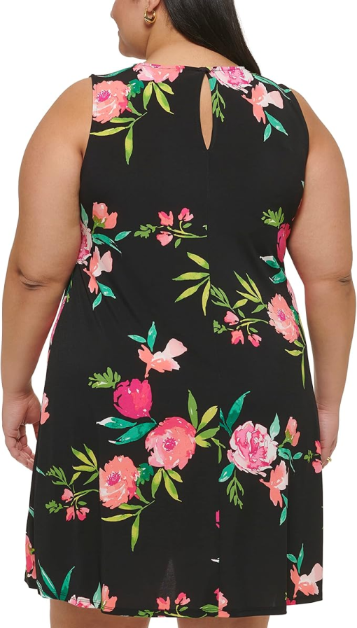 Jessica Howard Plus Size Black Floral Sleeveless Dress - Women's Dresses - Image 2