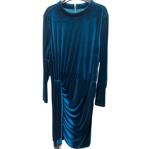 Tahari ASL Teal Velvet Dress Plus Size 18W | Cocktail Dress