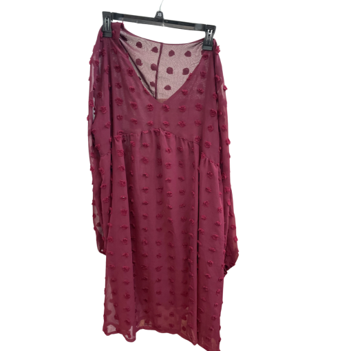 Burgundy Pom Pom Dress 2XL - Women's Cocktail Dress