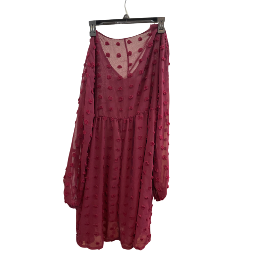 Burgundy Pom Pom Dress 2XL - Women's Cocktail Dress - Image 2